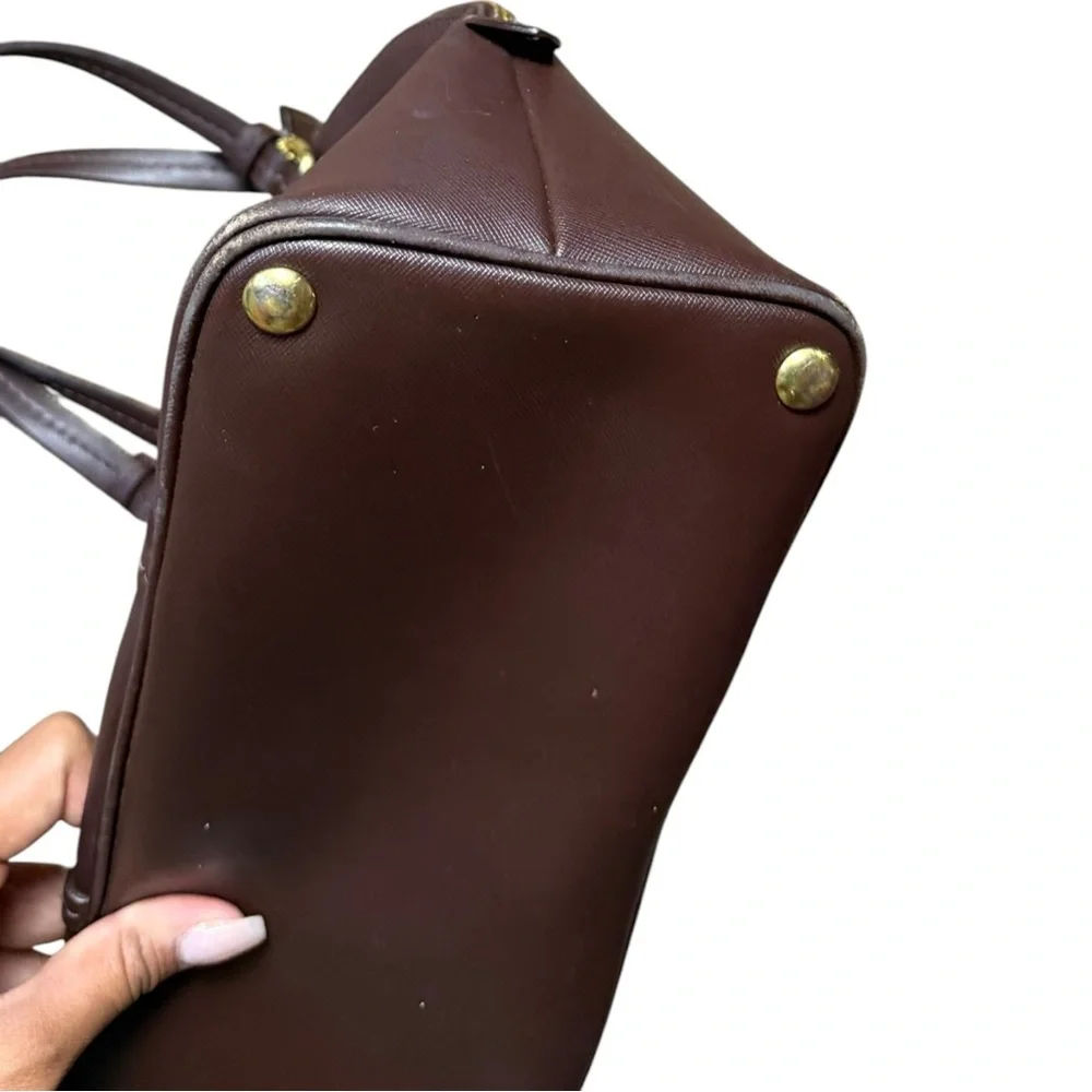 Coach Peyton Leather Cora Domed Satchel Purse